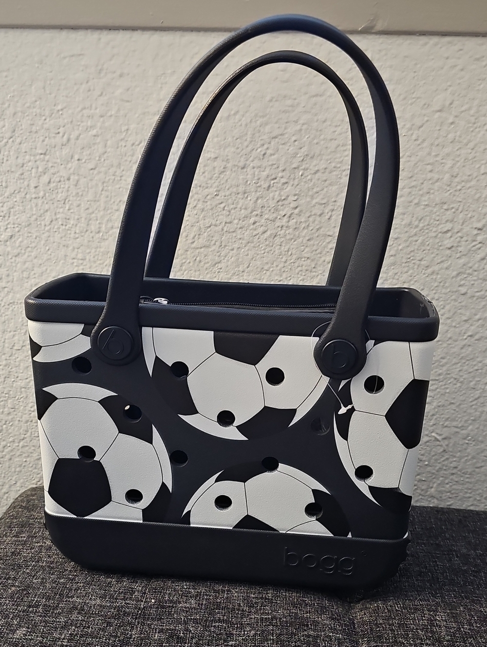 New Bitty Bogg Bag Small Tote - Discontinued Soccer Print "Let's Kick It"